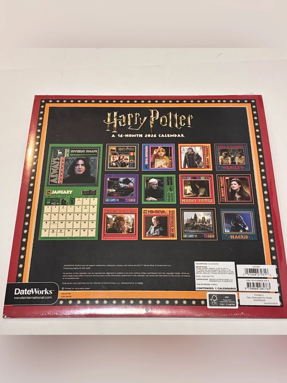 Harry Potter 2026 Wall Calendar